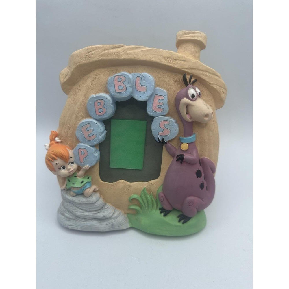 NEW Flintstones Dino Pebbles Picture Frame 1993 3" X 3.5" Photo Hanna-Barbera